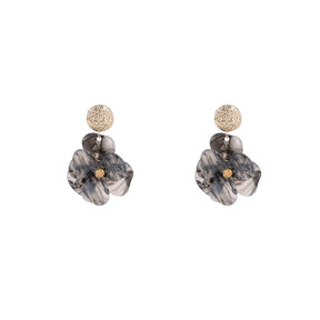 Flower Drop & Dangle Grey Oorbellen E4535-1