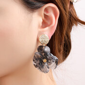 Flower Drop & Dangle Grey Oorbellen E4535-1