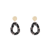 Long Beads Drop - black Oorbellen E4571-1