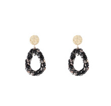 Long Beads Drop - black Oorbellen E4571-1