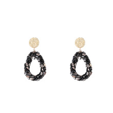 Long Beads Drop - black Oorbellen E4571-1