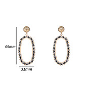 Hexagon Dangle Black Oorbellen E4560-1