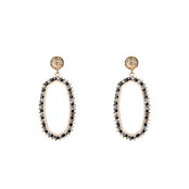 Hexagon Dangle Black Oorbellen E4560-1