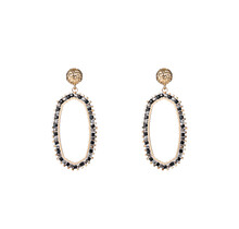 Hexagon Dangle Black Oorbellen E4560-1