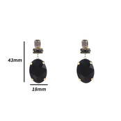 Big Stone Oorbellen Zwart E4124-5