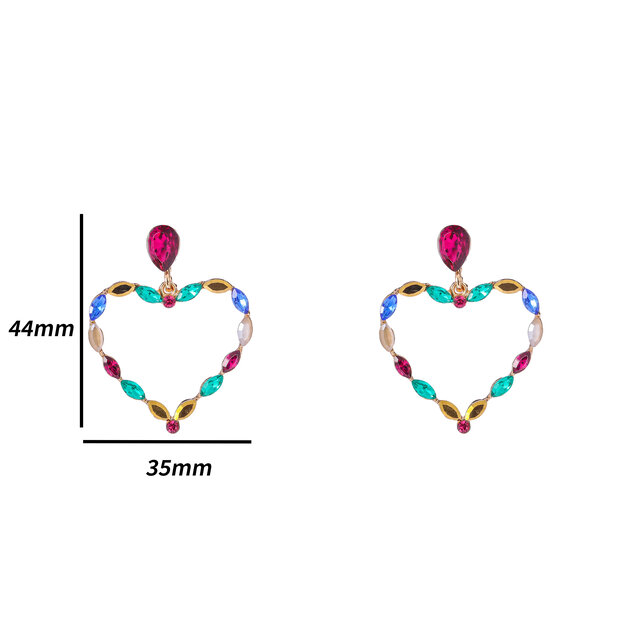Fine Heart Rainbow Oorbellen E4598-4