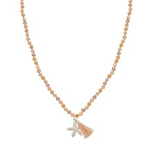 Lange crystal ketting zeester zilver 61579Mix06