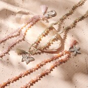 Lange crystal ketting zeester zilver 61579Mix06