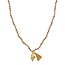 Biba Lange crystal ketting schelp goud beige 61578Mix04