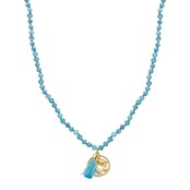 Lange crystal ketting schildpad blauw 61578Mix01