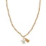 Biba Lange crystal ketting schildpad zilver beige 61580Mix06
