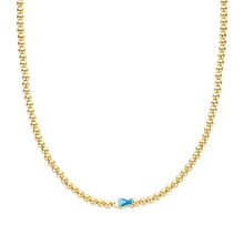 Blue & Gold ocean fish ketting 61636Mix02