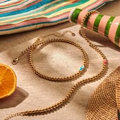 Blue & Gold ocean fish ketting 61636Mix02