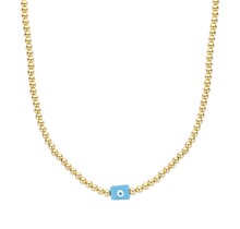Lucky gold & blue eye ketting 61638Mix02
