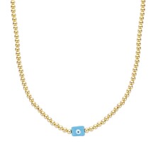 Lucky gold & blue eye ketting 61638Mix02