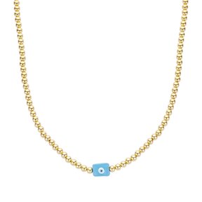 Lucky gold & blue eye ketting 61638Mix02