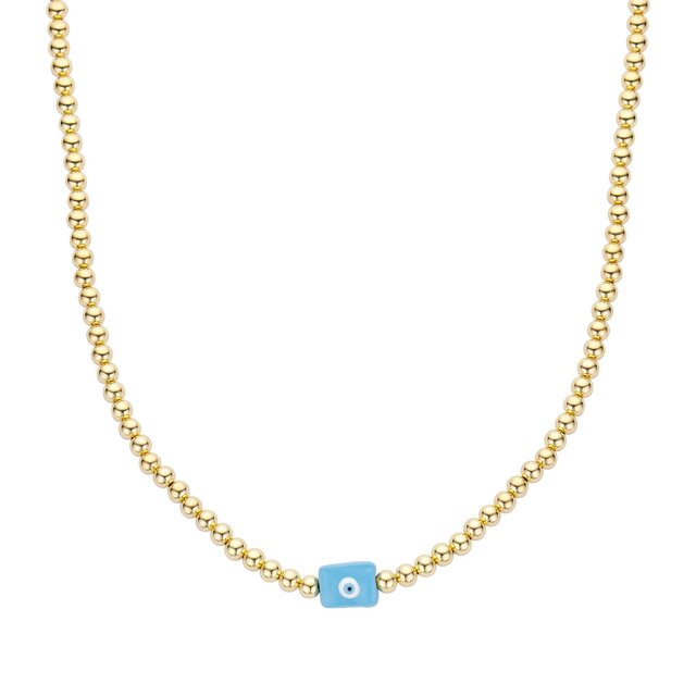 Lucky gold & blue eye ketting 61638Mix02