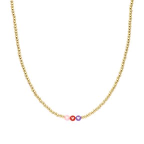 Tripple love gold ketting 61658Mix02