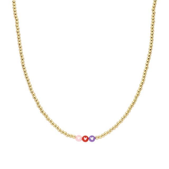 Tripple love gold ketting 61658Mix02