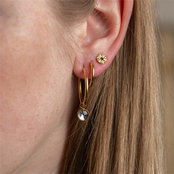 Oorbellen Circle Stone 6mm