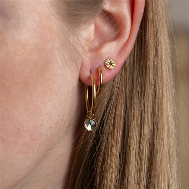 Oorbellen Circle Stone 6mm