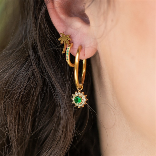 Oorring Bedels Lucia Emerald