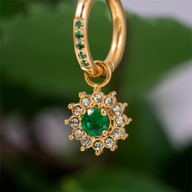 Oorring Bedels Lucia Emerald