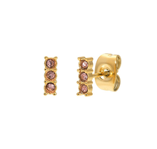 Oorbellen Triple Stone Pink