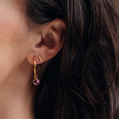 Oorbellen Triple Stone Pink