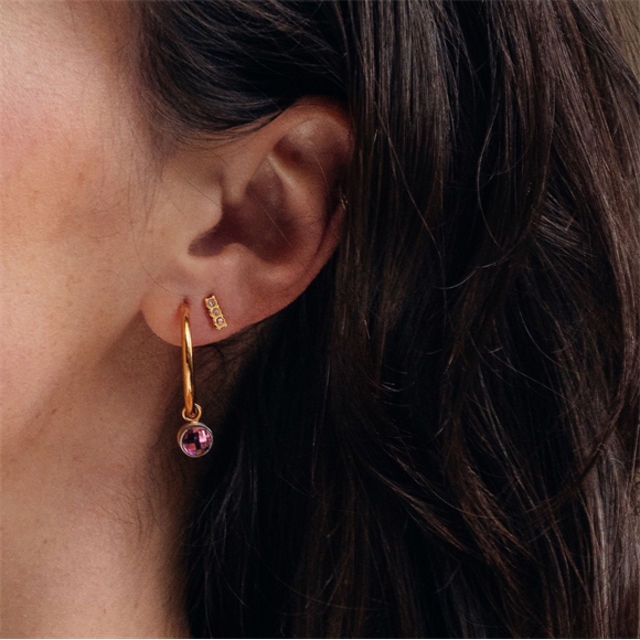 Oorbellen Triple Stone Pink