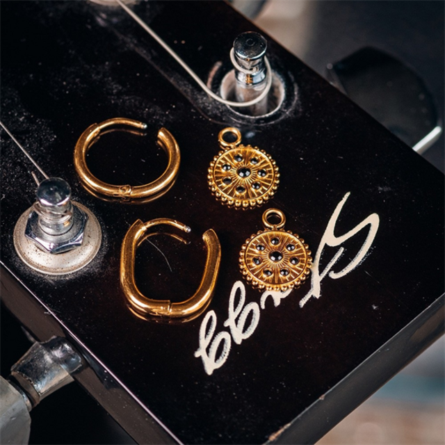 Oorring Bedels Midnight Black Diamond