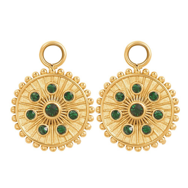 Oorring Bedels Midnight Emerald