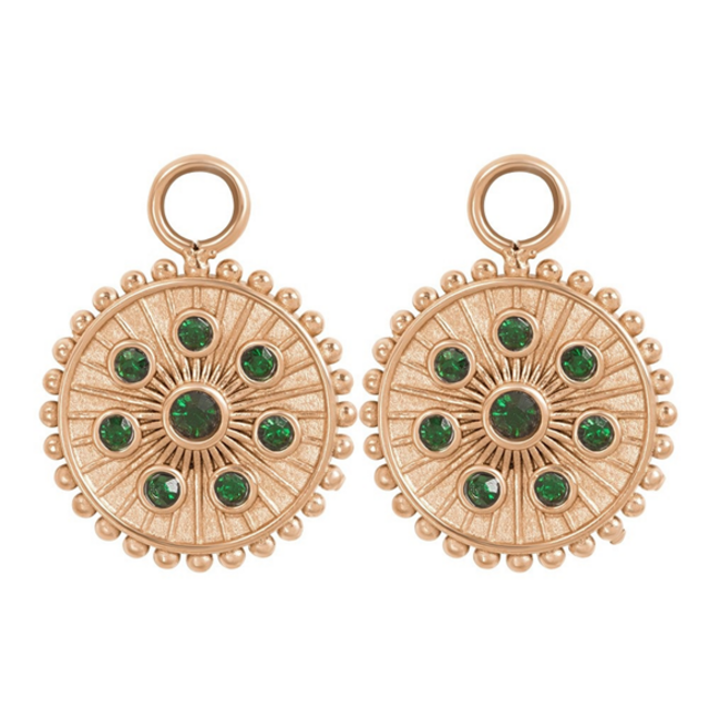 Oorring Bedels Midnight Emerald