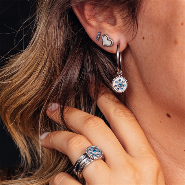 Oorring Bedels Midnight Capri Blue