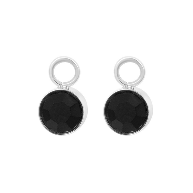 Oorring Bedels Stone Black Diamond