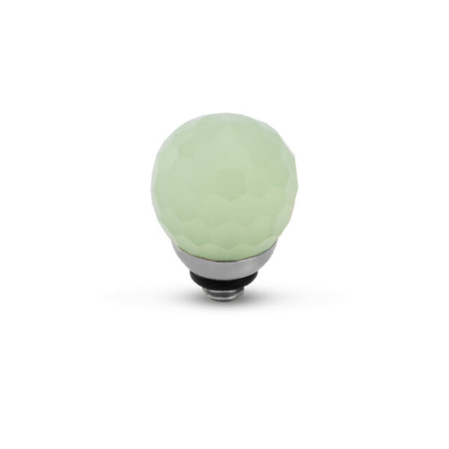 Twisted CZ Facet Ball Steentje Soft Green