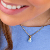 Twisted CZ Facet Ball Steentje Soft Blue