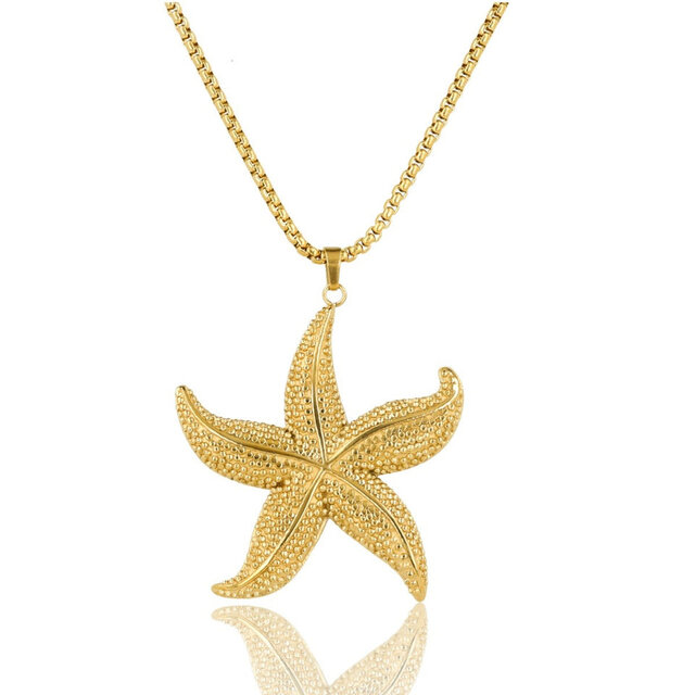 Lange Gouden Ketting met Zeester Bedel