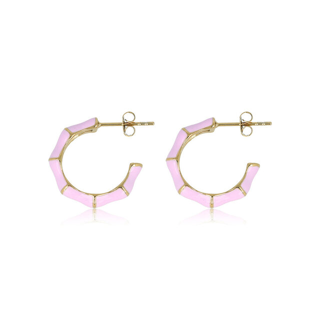 Lila Epoxy Gouden Oorsteker: Elegantie in Kleur