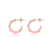 Roze Epoxy Gouden Oorsteker: Elegant en Uniek Design