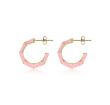 Roze Epoxy Gouden Oorsteker: Elegant en Uniek Design