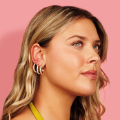 Epoxy Elegantie: Blauw & Lila Gouden Oorringen