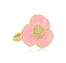 Gouden bloemring - Roze epoxy - Speels en stijlvol