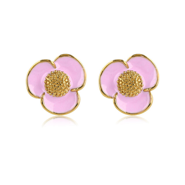 Lila Epoxy Bloemoorbellen: Goud - Nikkelvrij