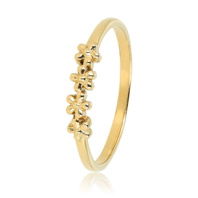Gouden ring met bloemetjes - elegant en tijdloos