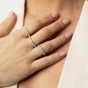 Gouden ring - blauw en lila epoxy - 3mm breed