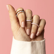 Gouden ring - blauw en lila epoxy - 3mm breed