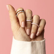 Gouden ring - half epoxy lila - 3mm breed -