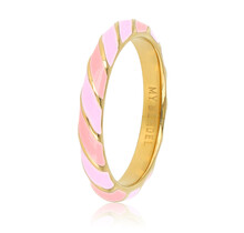 Gouden ring - roze en lila epoxy