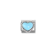 Nomination Link - 330204-34 - Classic SYMBOLS - Pastel Blue Raised Heart